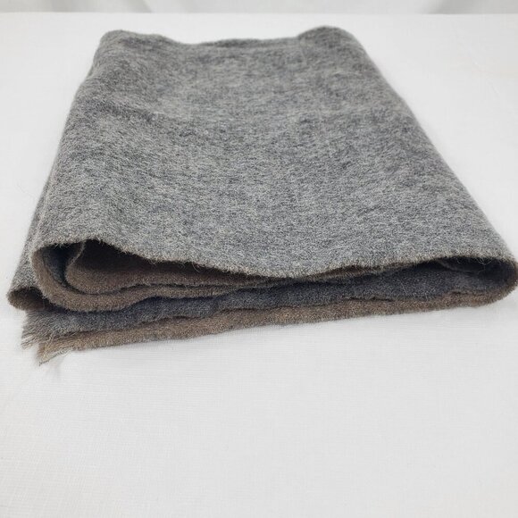 Sol Unisex Gray Rectangle Scarf Baby Alpaca Winter Fringeless Neck Warmer - Picture 7 of 10